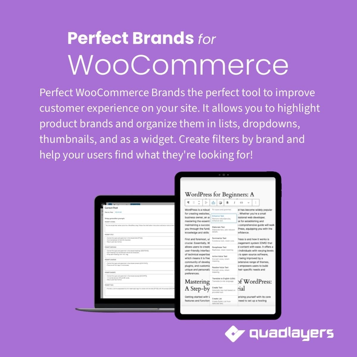 Screenshot of WooCommerce Perfect Brands PRO interface