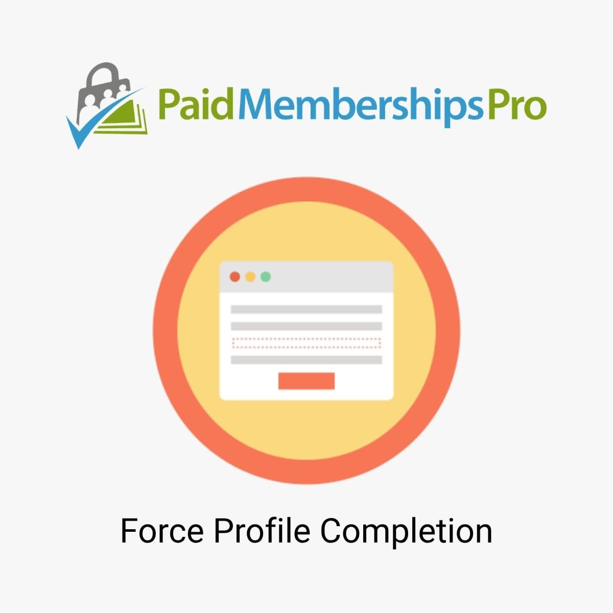 Screenshot of Paid Memberships Pro Force Profile Completion interface