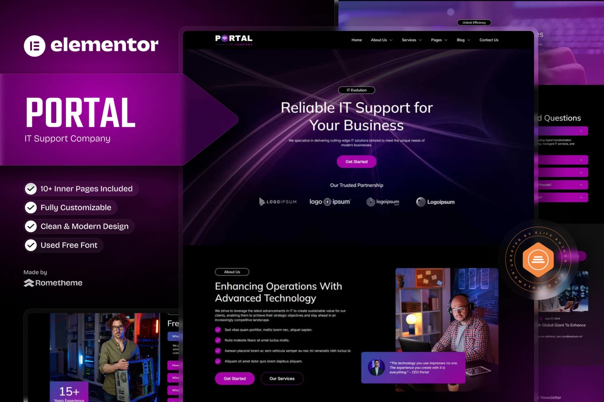 Portal - IT Company Elementor Template Kit 