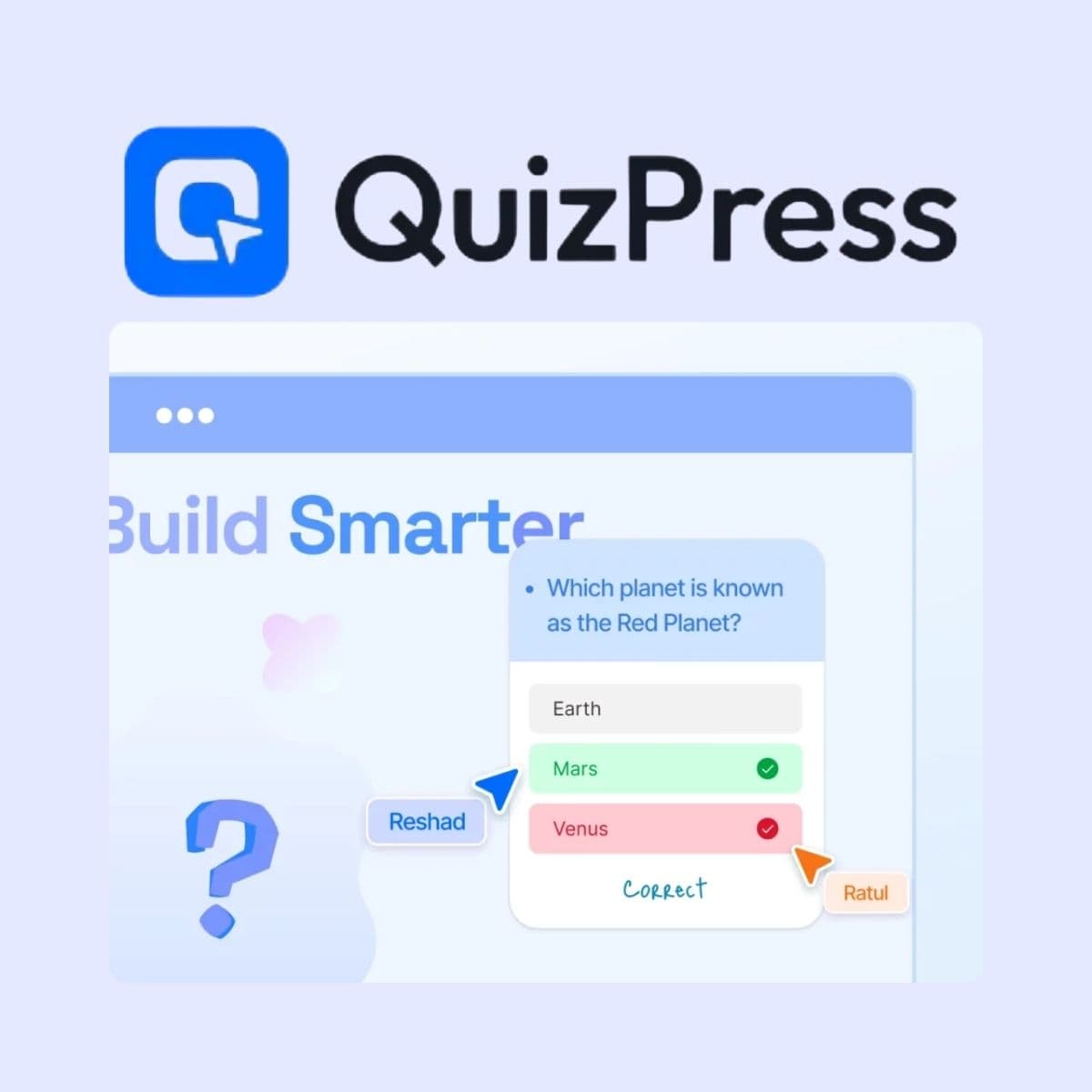 Screenshot of QuizPress Pro interface