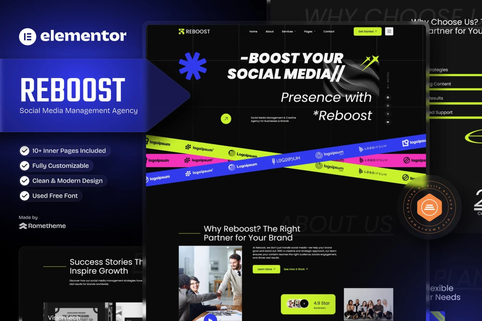 Reboost - Digital Marketing Agency Elementor Template Kit 