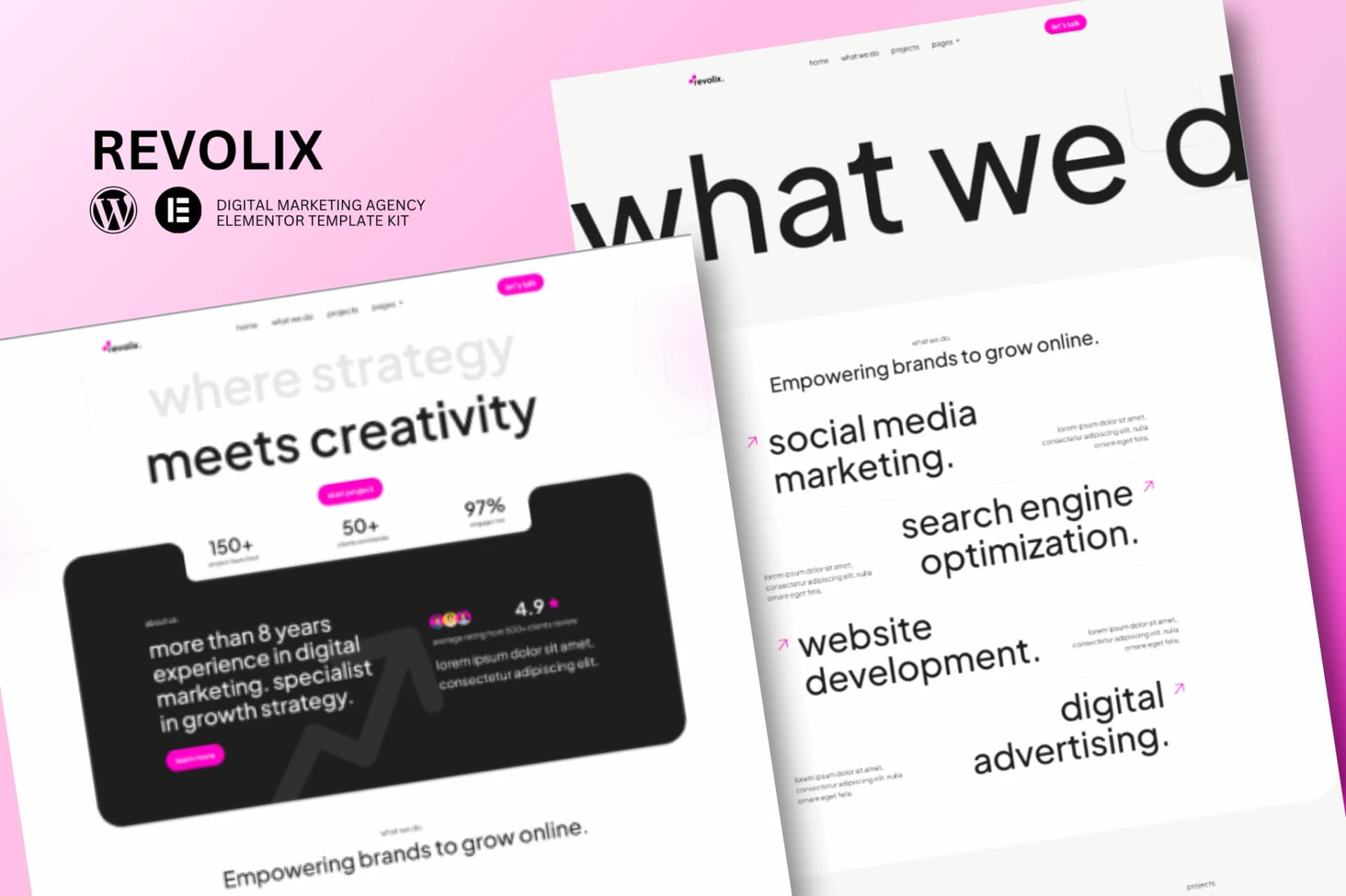Revolix - Digital Marketing Agency Elementor Template Kit 