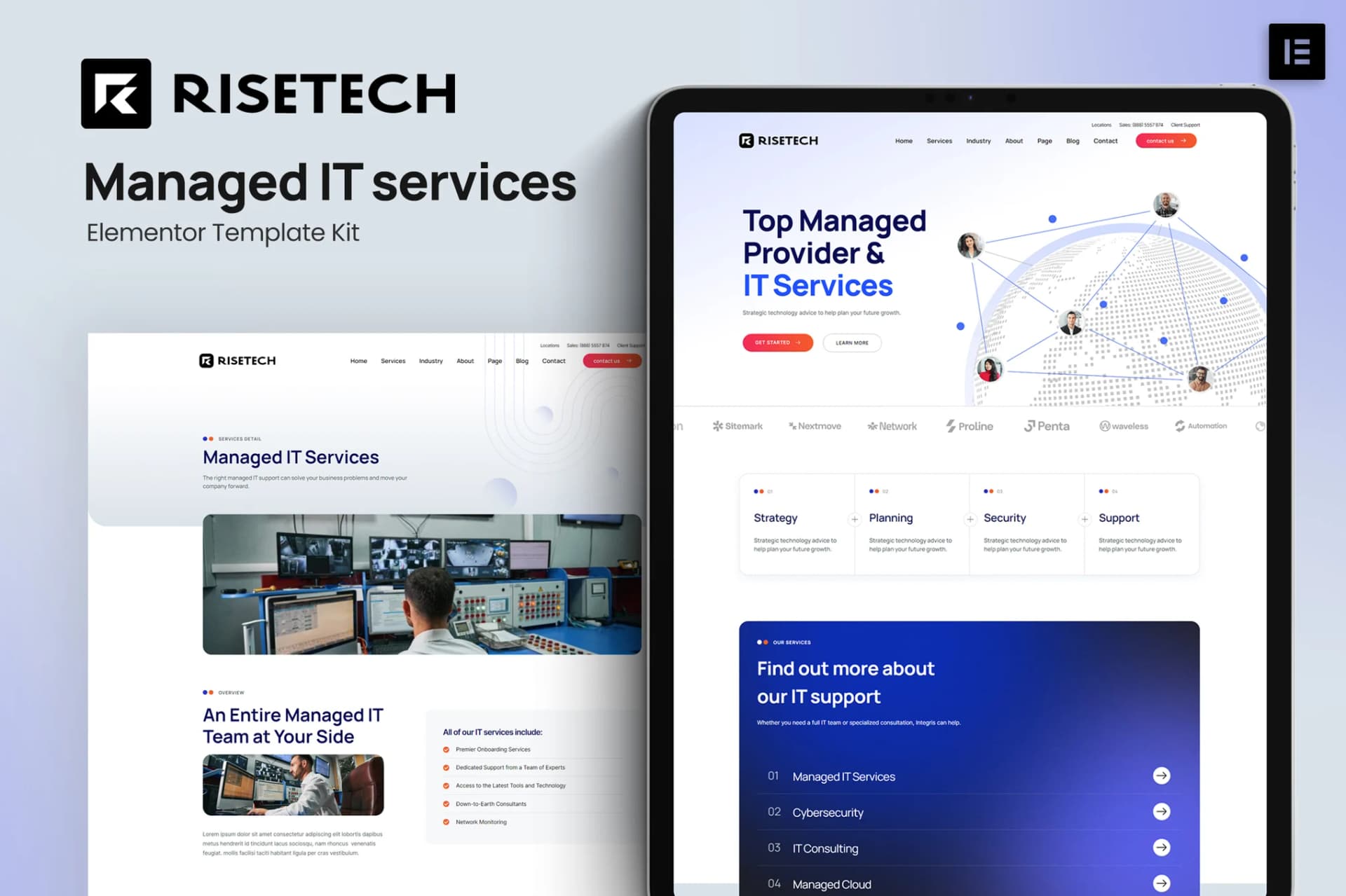 Risetech - Managed IT Services Elementor Template Kit 
