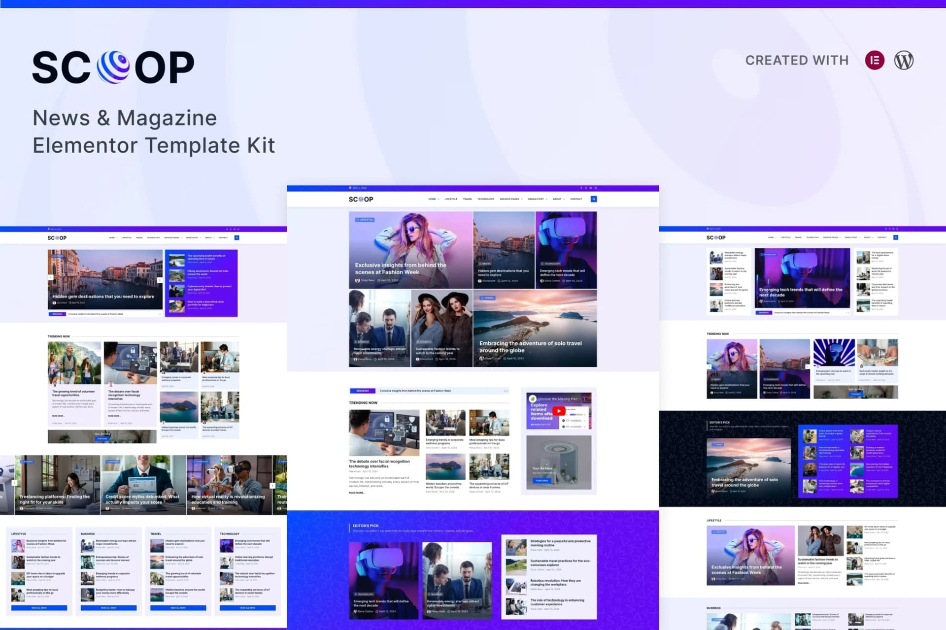 Scoop - News & Magazine Elementor Pro Template Kit 