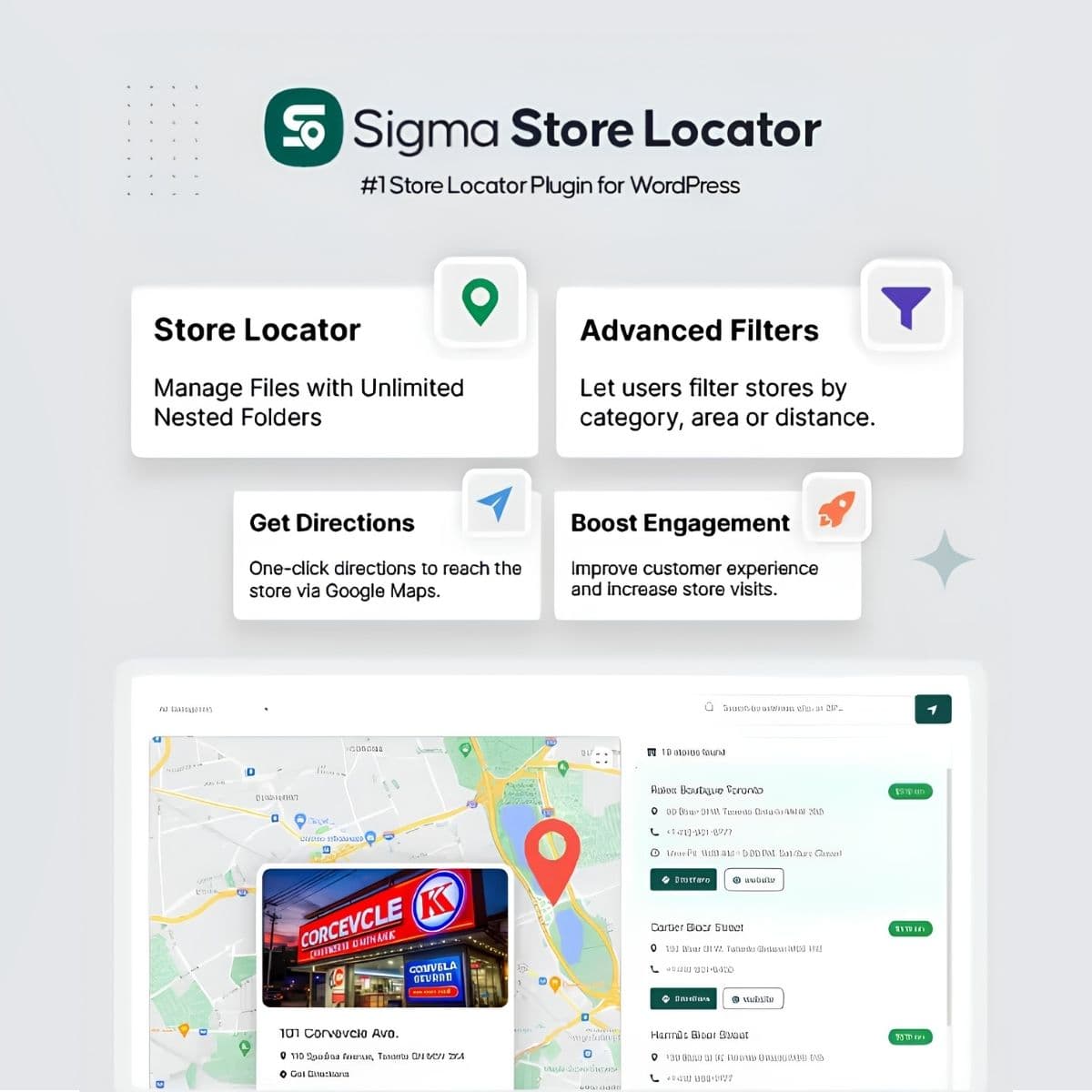 Screenshot of Sigma Store Locator interface