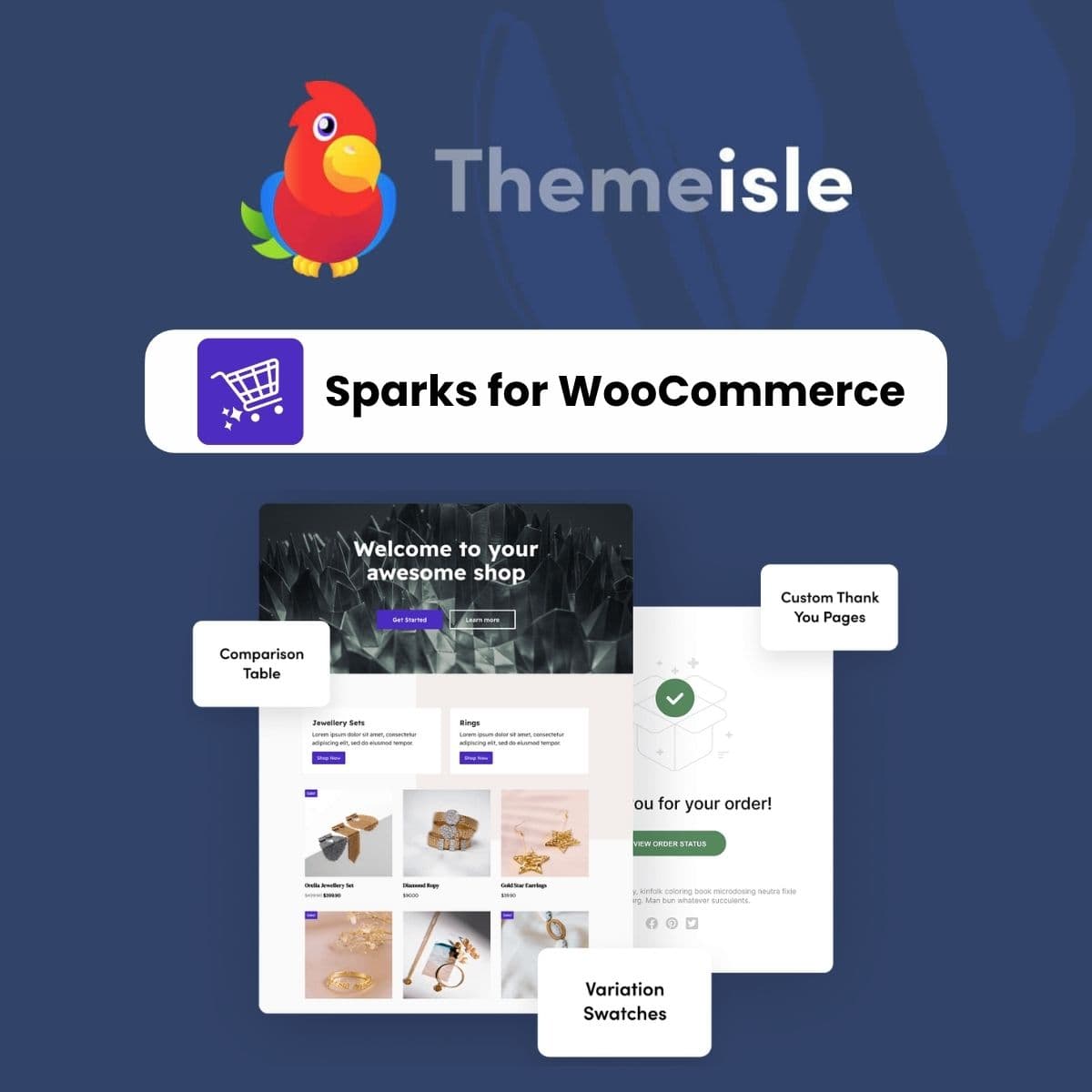 Screenshot of ThemeIsle Sparks for WooCommerce interface