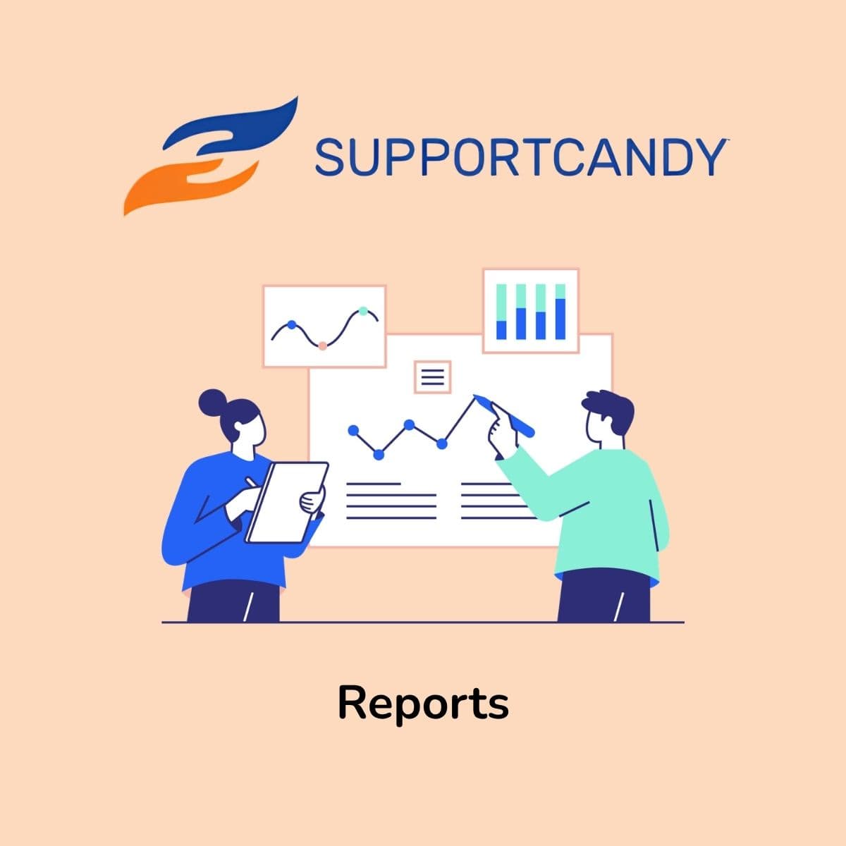 Screenshot of SupportCandy Reports interface