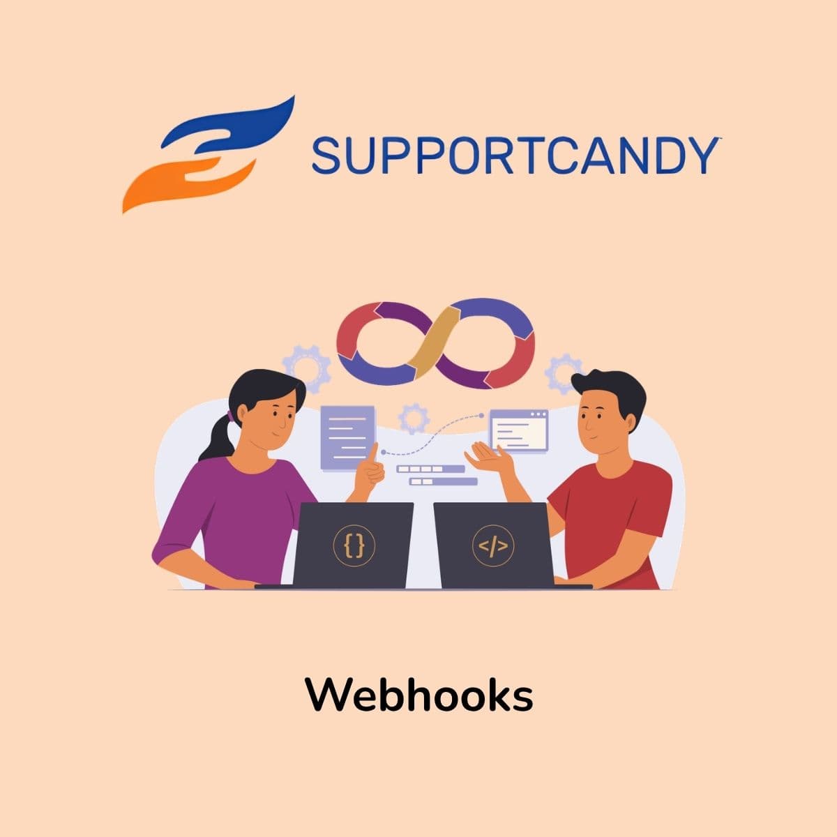 Screenshot of SupportCandy Webhooks interface