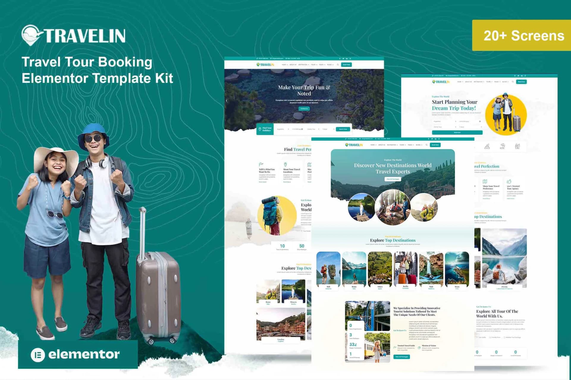 Travelin - Travel Tour Booking Elementor Pro Template Kit 