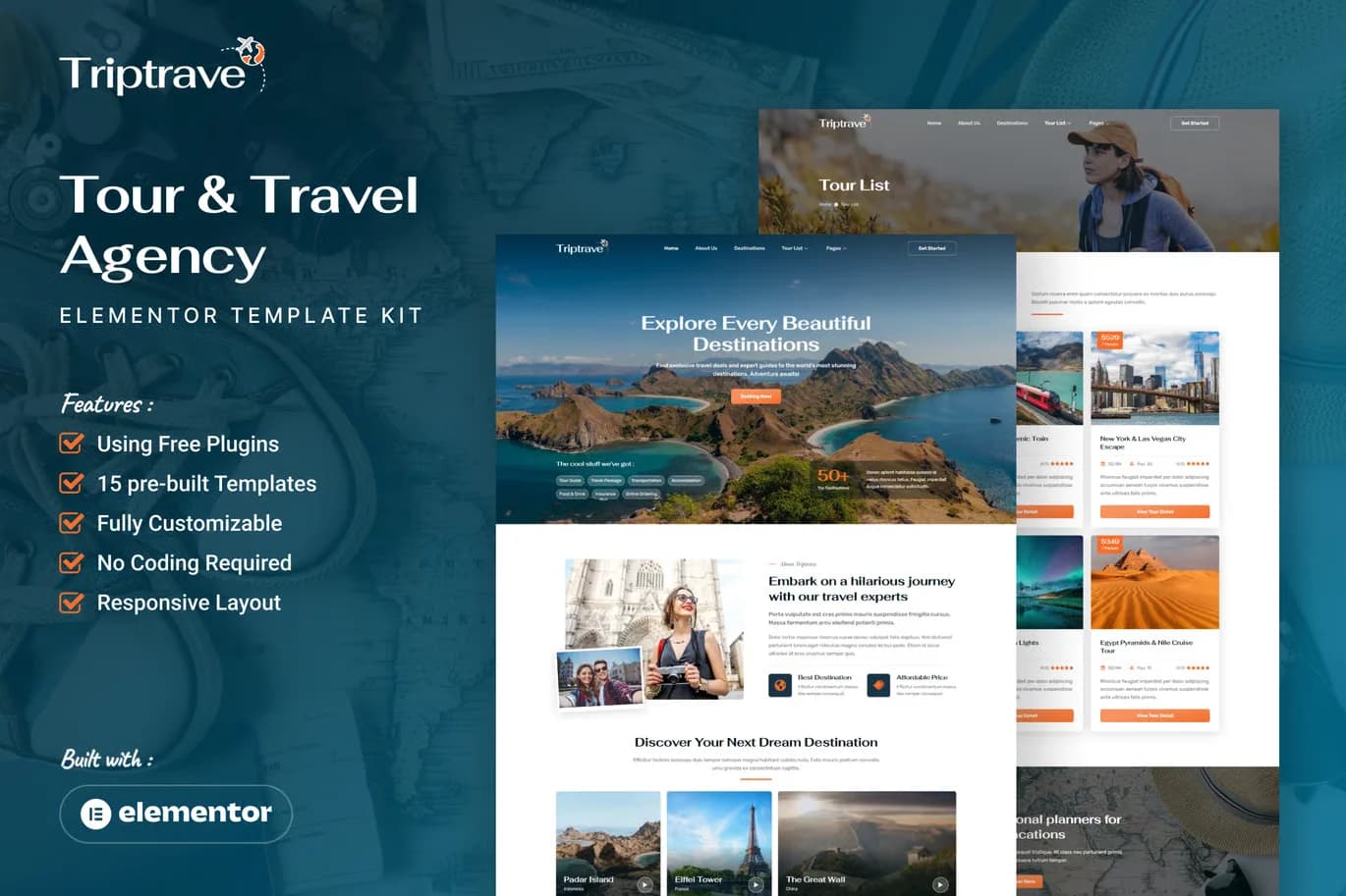 Screenshot of Triptrave interface