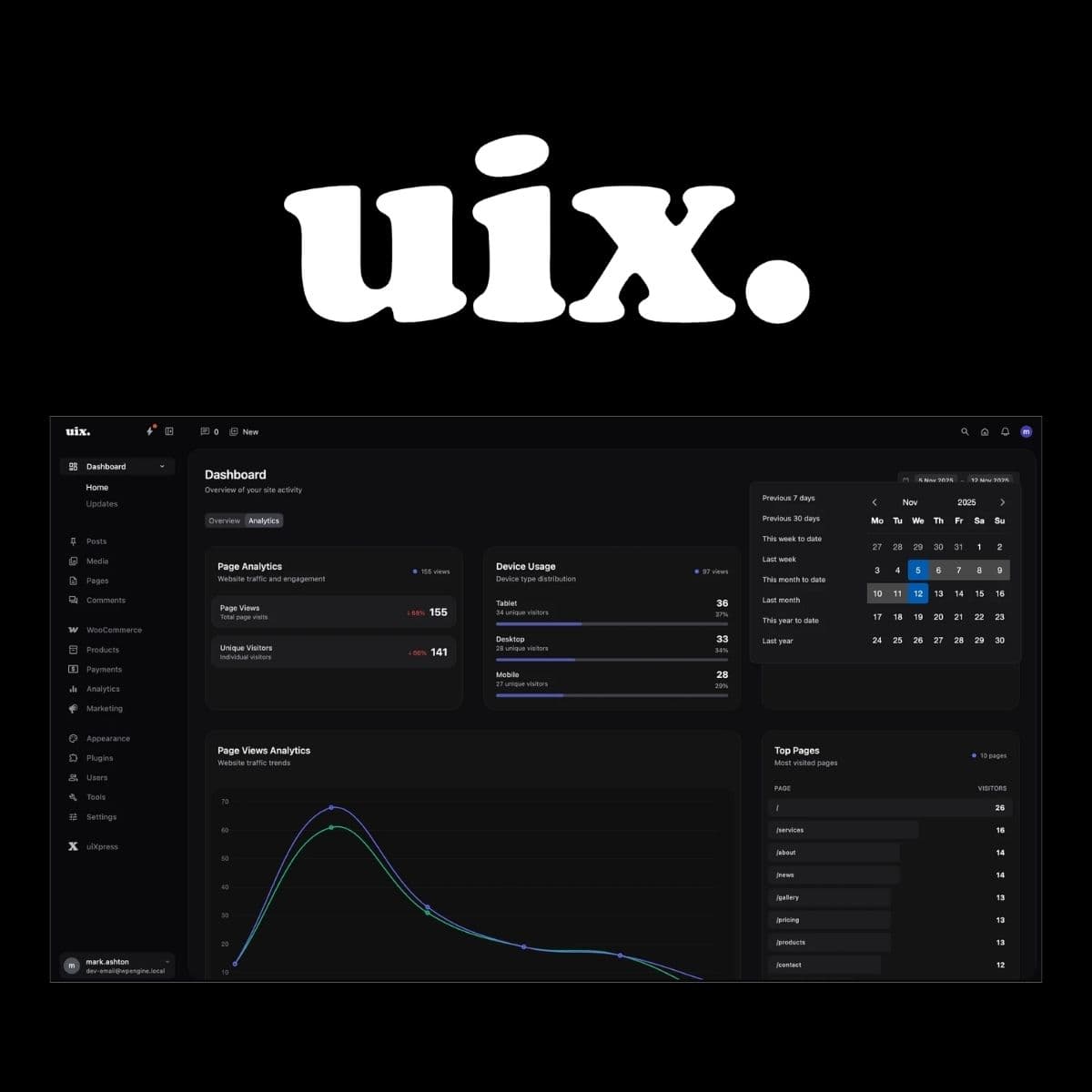 Screenshot of uiXpress interface