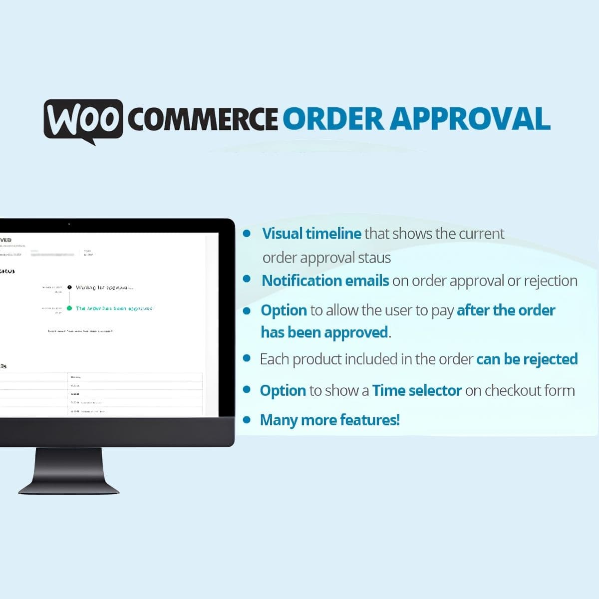 Screenshot of WooCommerce Order Approval interface
