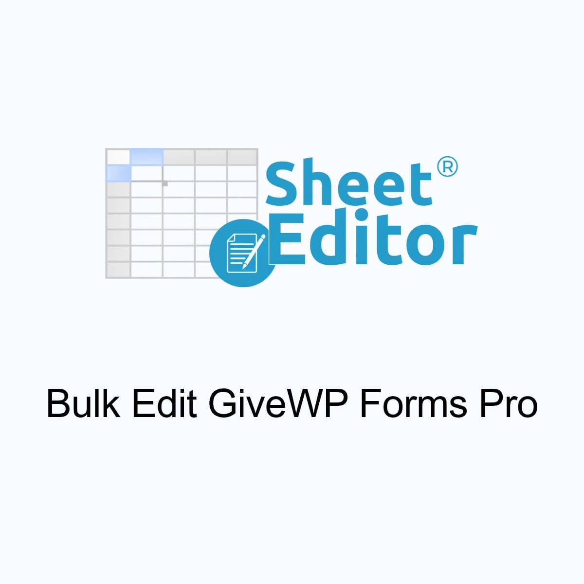 Screenshot of WP Sheet Editor Bulk Edit GiveWP Forms Pro interface