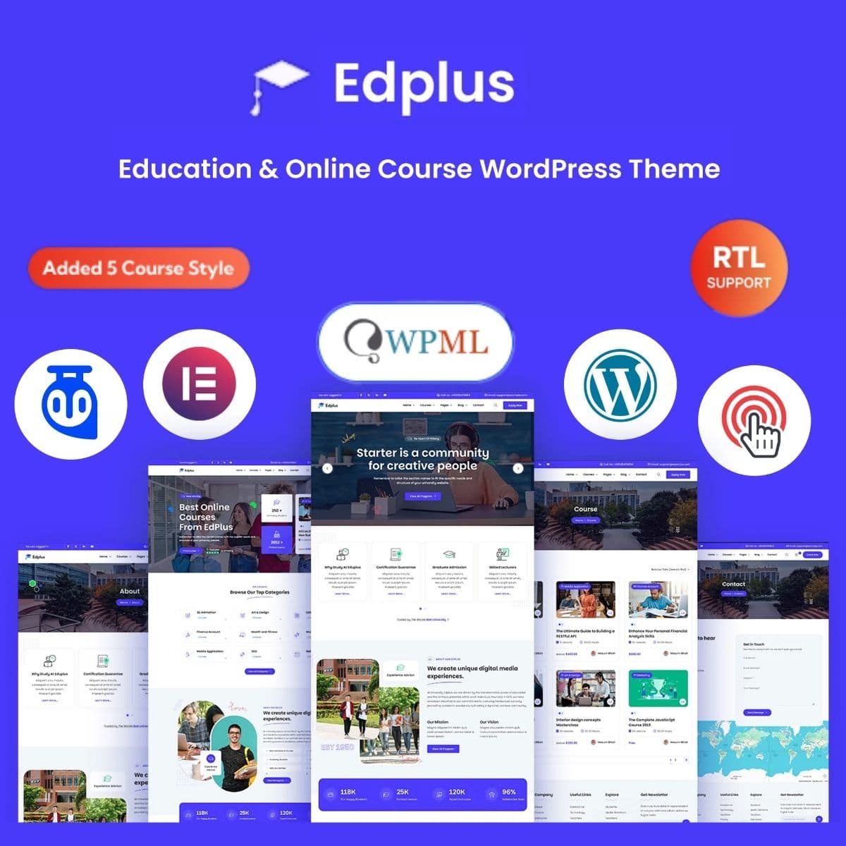 Edplus - Education & Online Course WordPress Theme + RTL
