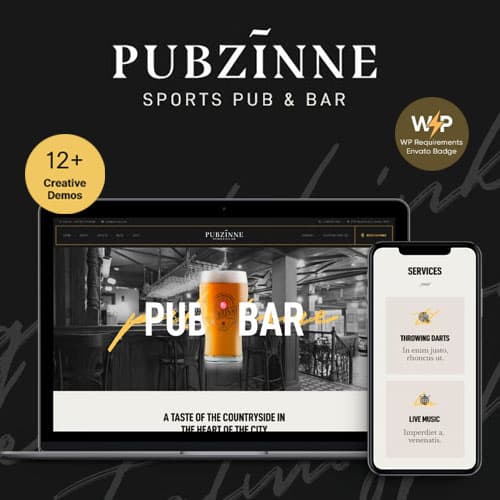Pubzinne - Sports Bar & Pub WordPress Theme