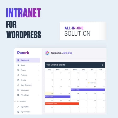 Pwork - Intranet For WordPress Pwork WordPress intranet plugin for team collaboration