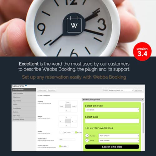 Webba Booking - WordPress Appointment & Reservation plugin Webba Booking - WordPress Appointment & Reservation plugin