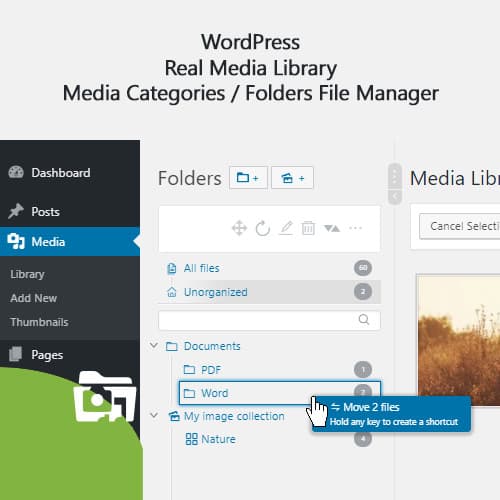 WordPress Real Media Library - Media Categories / Folders File Manager WordPress Real Media Library - Media Categories / Folders File Manager