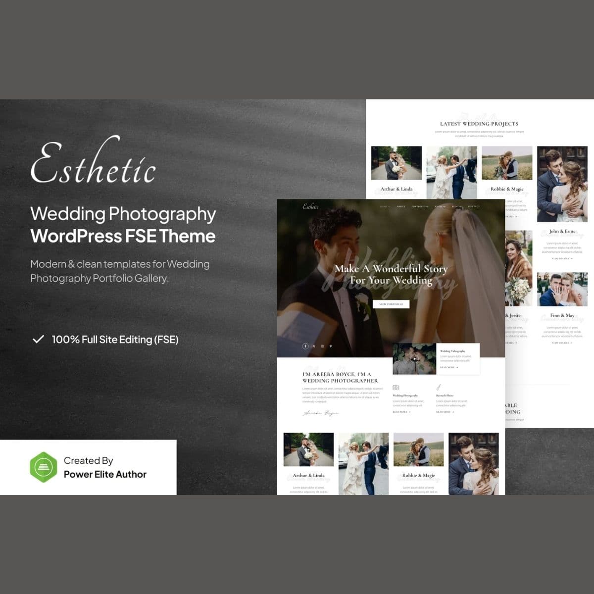 Esthetic Wedding Photography Gutenverse FSE WordPress Block Theme Esthetic – Wedding Photography Gutenverse FSE WordPress Block Theme Preview