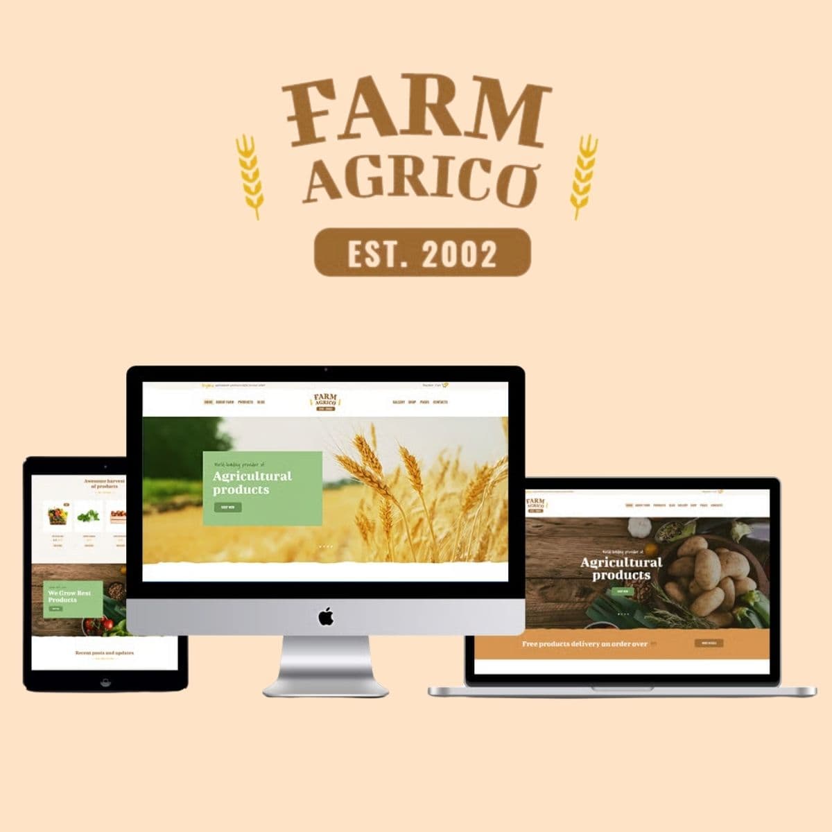 Farm Agrico - WordPress Plugin/Theme Screenshot of Farm Agrico interface