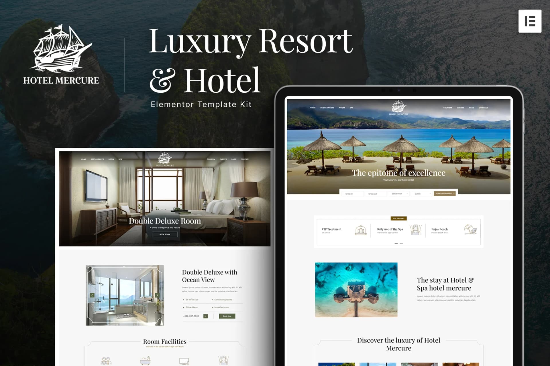 Hotel Mercure - WordPress Plugin/Theme Screenshot of Hotel Mercure interface