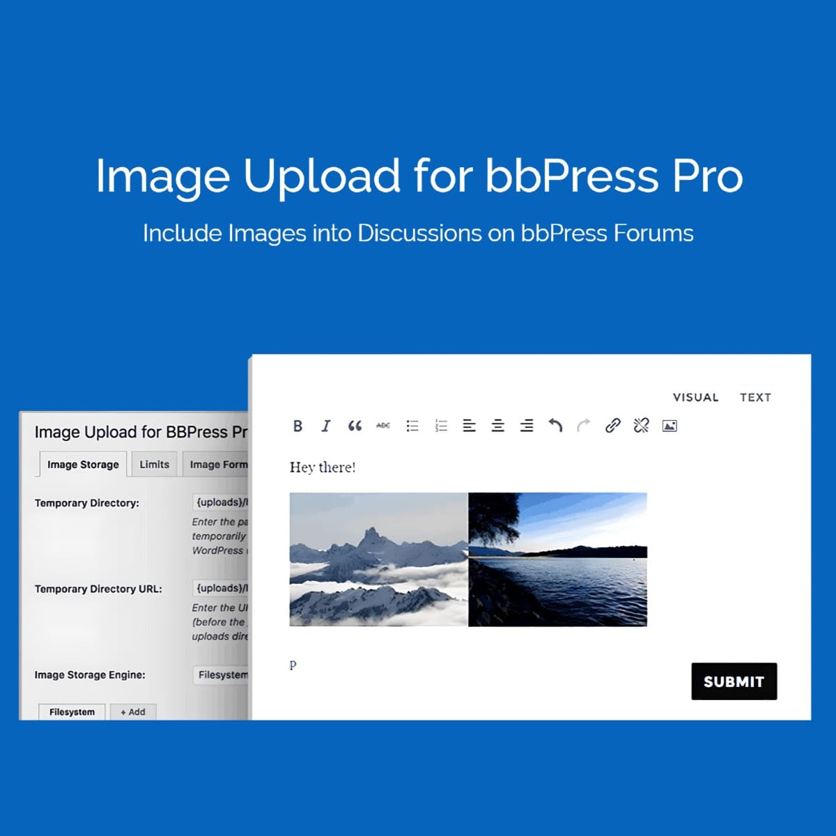 Image Upload for bbPress Pro - WordPress Plugin/Theme Screenshot of Image Upload for bbPress Pro interface