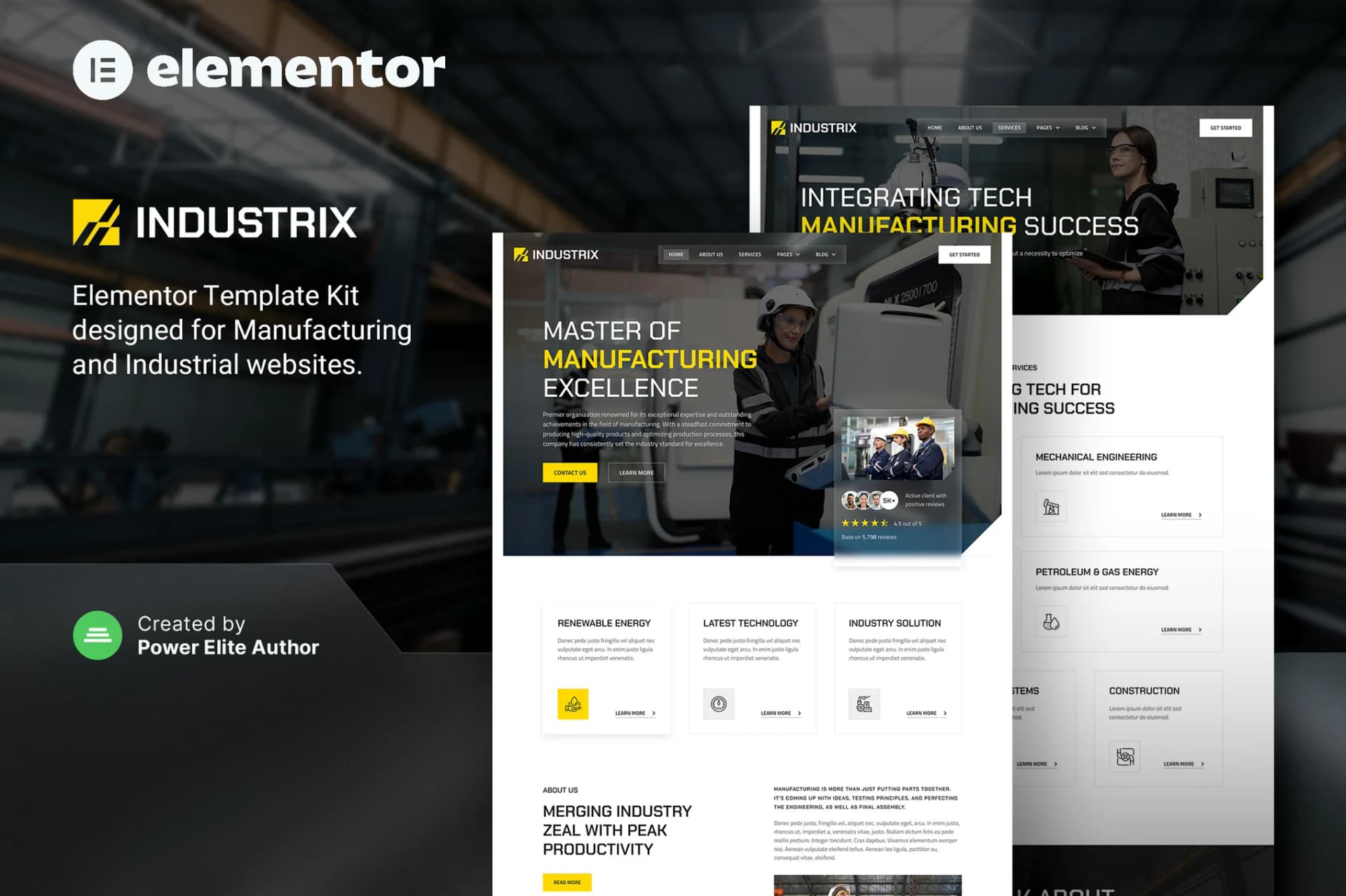 Industrix - WordPress Plugin/Theme Screenshot of Industrix interface