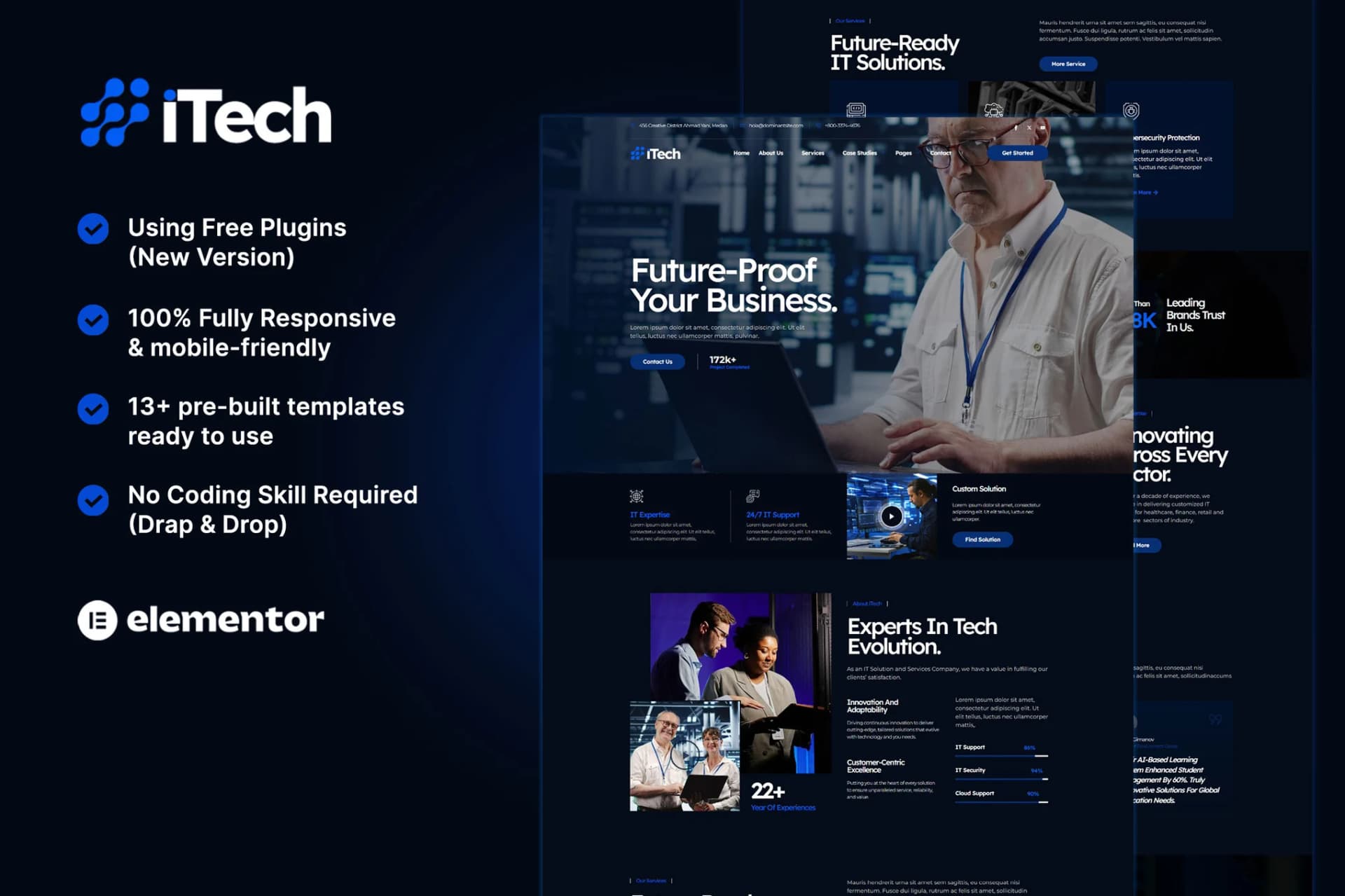 iTech - WordPress Plugin/Theme Screenshot of iTech interface