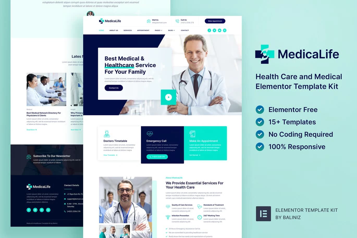 MedicaLife - WordPress Plugin/Theme Screenshot of MedicaLife interface
