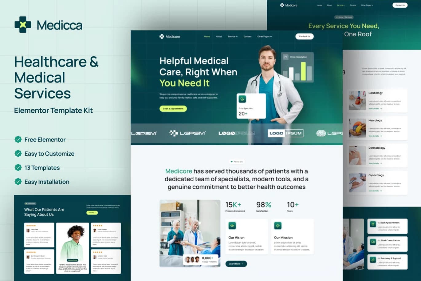 Medicca - WordPress Plugin/Theme Screenshot of Medicca interface
