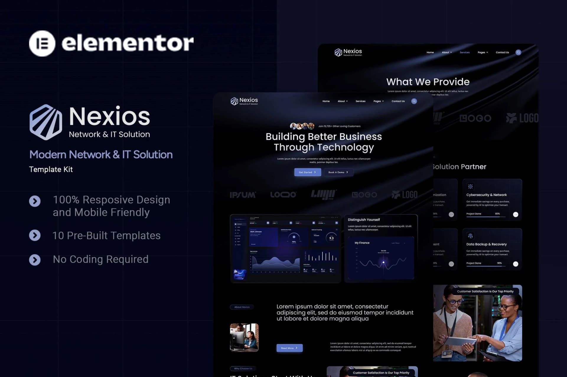Nexios - WordPress Plugin/Theme Screenshot of Nexios interface