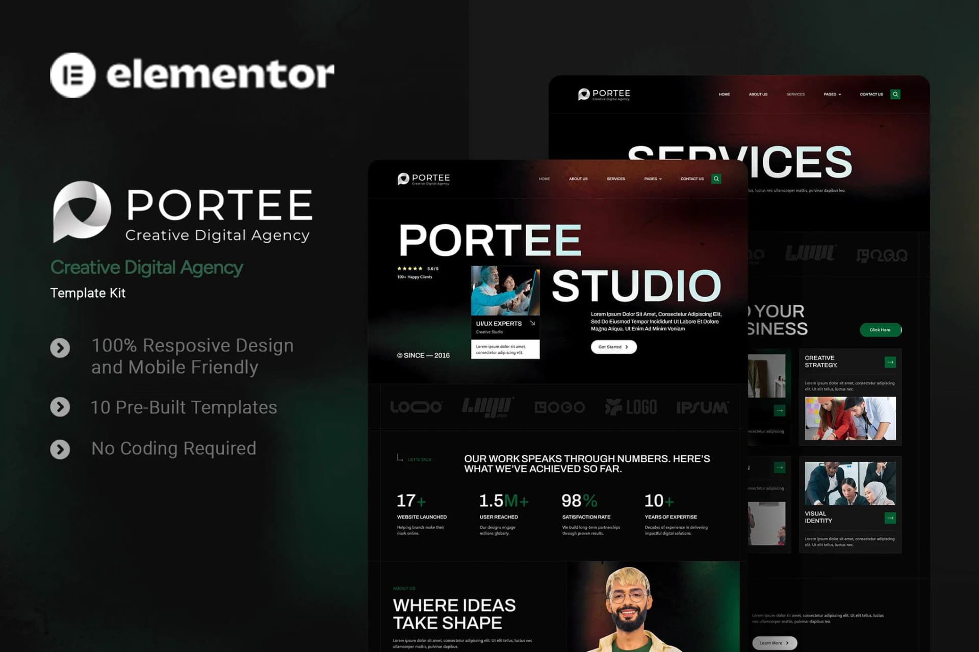 Portee - WordPress Plugin/Theme Screenshot of Portee interface