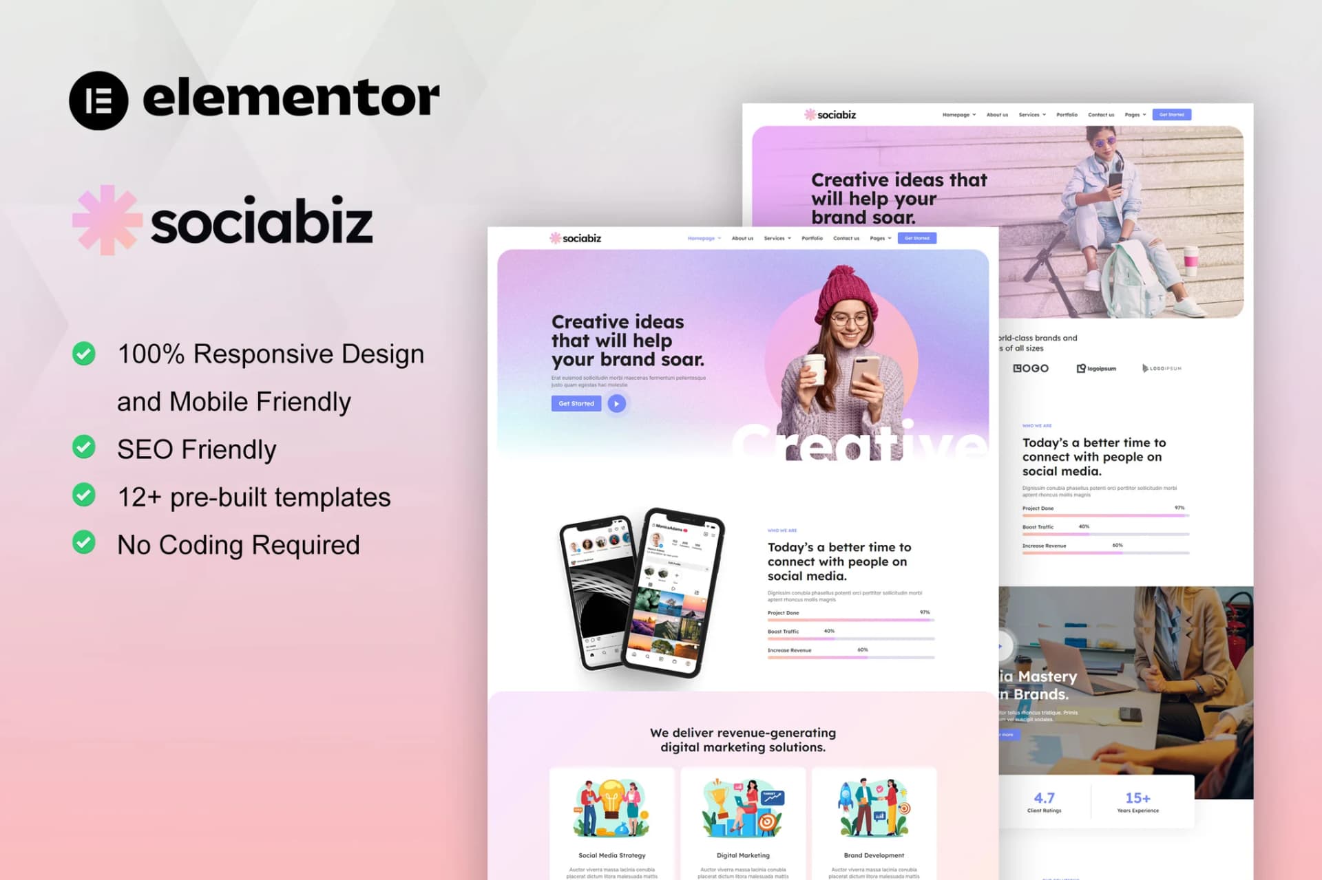 SociaBiz - WordPress Plugin/Theme Screenshot of SociaBiz interface
