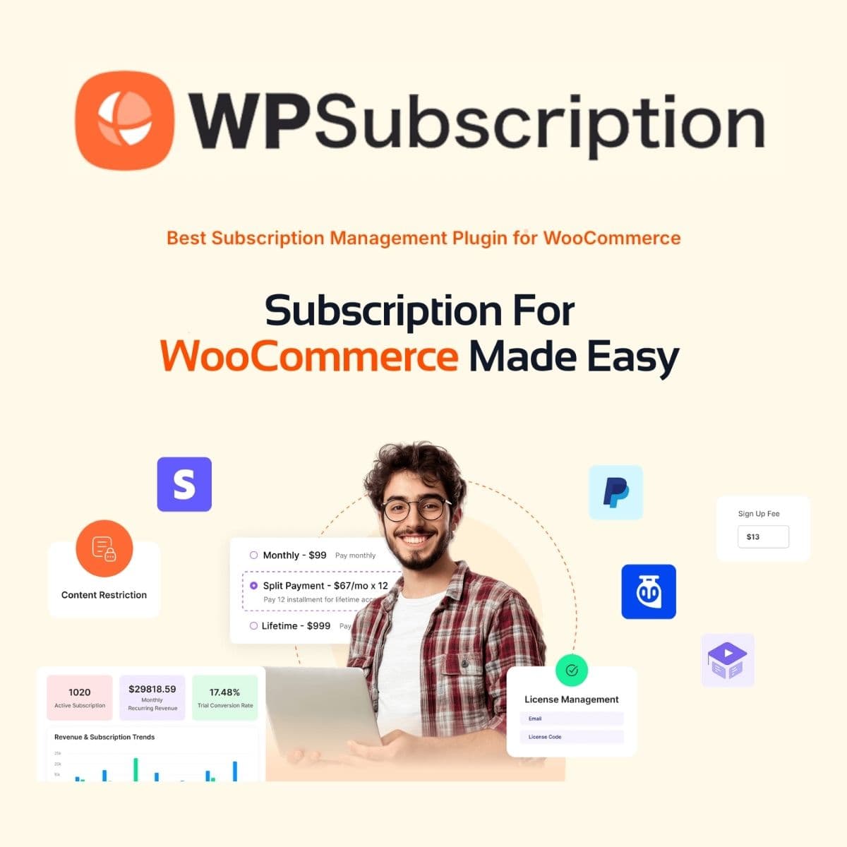 WPSubscription Pro - WordPress Plugin/Theme Screenshot of WPSubscription Pro interface